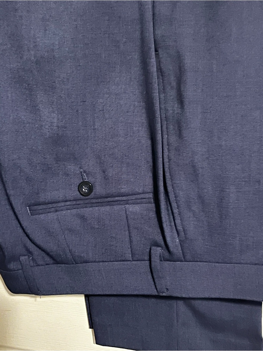 Izod Navy Dress Pants with Subtle Herringbone Texture